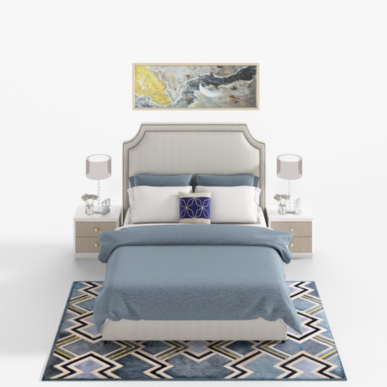 Youfan Art -Barlow-Barlow-Beauty Minimalist Fabric Double Bed 1.