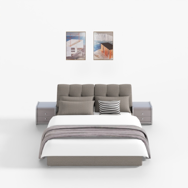 Phòng ngủ chính phong cách hiện đại kết hợp giường đôi