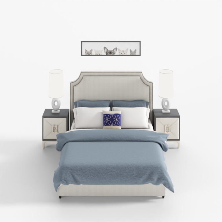 Youfan Art -Barlow-Barlow-Beauty Minimalist Fabric Double Bed 1.