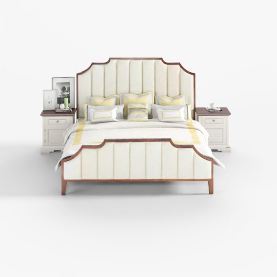 Elegant Low-Polygon Bed 3D model for Modern Interiors