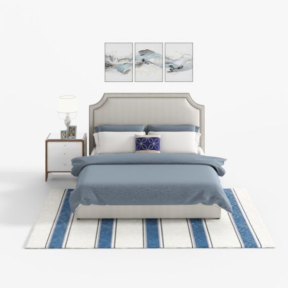 Luxury American Bed Sets,Gray+Blue+Earth color+Black