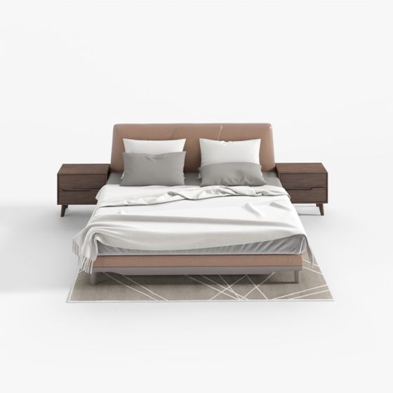 Elegant Low-Poly 3D Bed Model for Modern Spaces