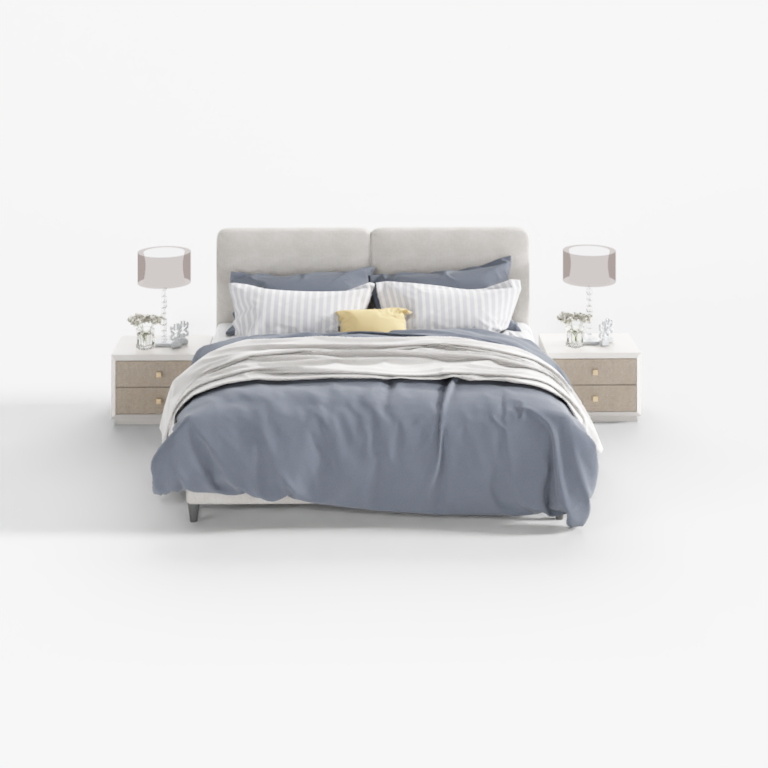 Modern fabric master bed combination