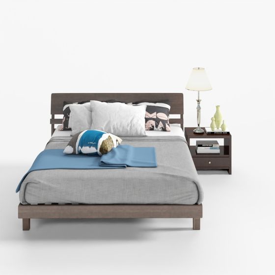 Elegant Minimalist Bed 3D model