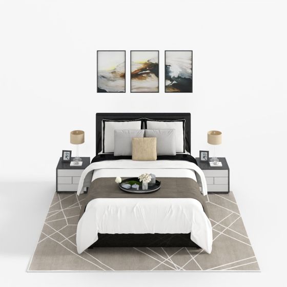 Minimalist Bedroom 3D Model for Modern Designs