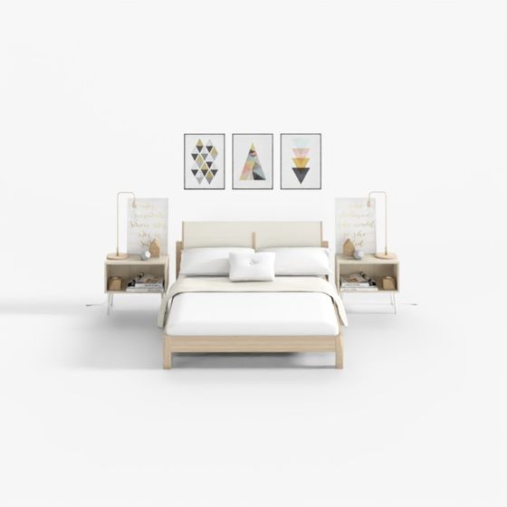 Minimalist Modern Bedroom Set 3D model