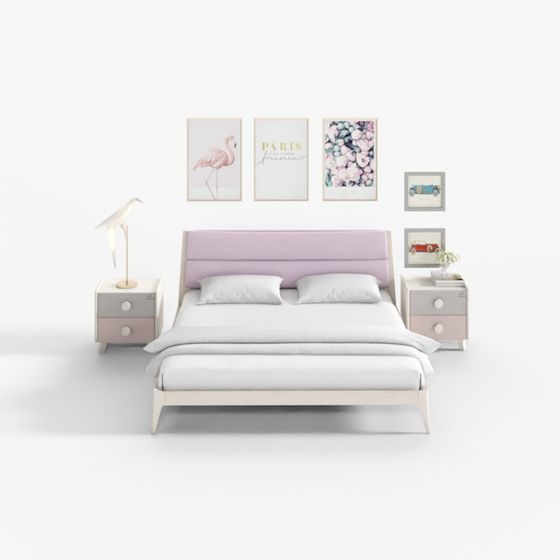 Urban Pastel 3D Bed Model for Modern Spaces