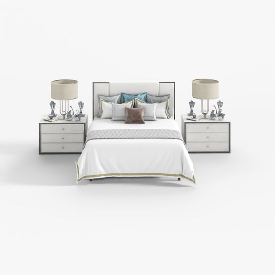 Urban Bedroom Low-Polygon 3D Model