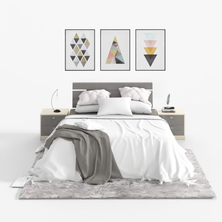 EXO Yixiaoxing White Maple Bed Minimalist Set