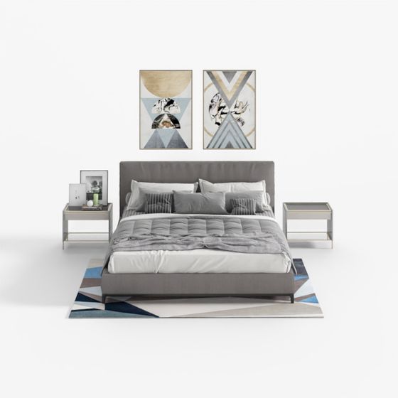 Modern Low-Poly Bed 3D model for Stylish Bedrooms