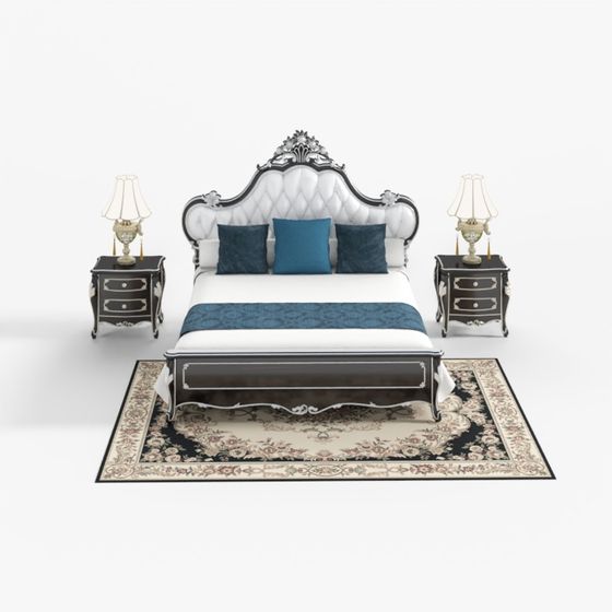 Regal Bedroom Set 3D model for Luxury Interiors