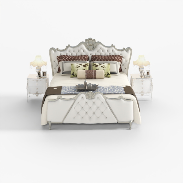European style fabric double bed combination