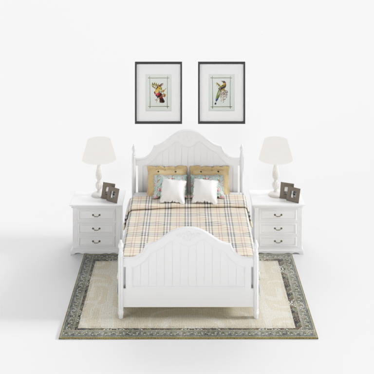 Solid wood oak bed minimalist Korean style Japanese solid wood b