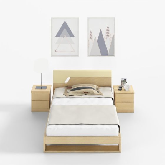Modern Minimalist Bedroom Set 3D model