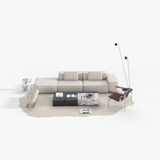 Italian Minimalist Multi-Seat Sofa Set