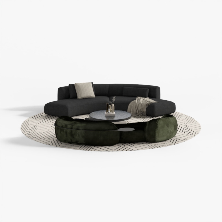 Conjunto de Sofá Europeo Curvo de Múltiples Asientos