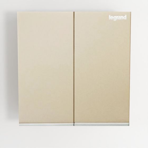 Galion - 2 Gang 1-Way Switch 16AX - Champagne