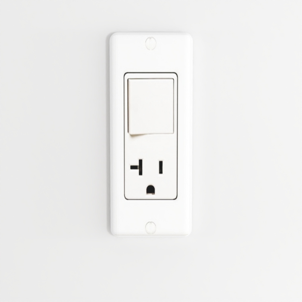 15アンペアデコラ3ウェイスイッチ、5-15Rコンセント付き