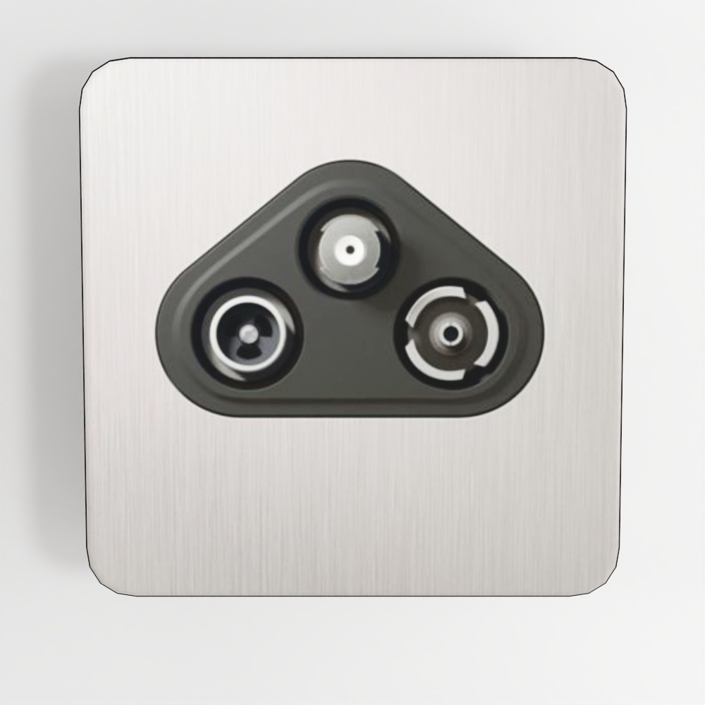 Synergy™ Sleek - TV-R-SAT Socket - Brushed Stainless
