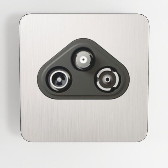 Synergy™ Sleek - TV-R-SAT Socket - Brushed Stainless