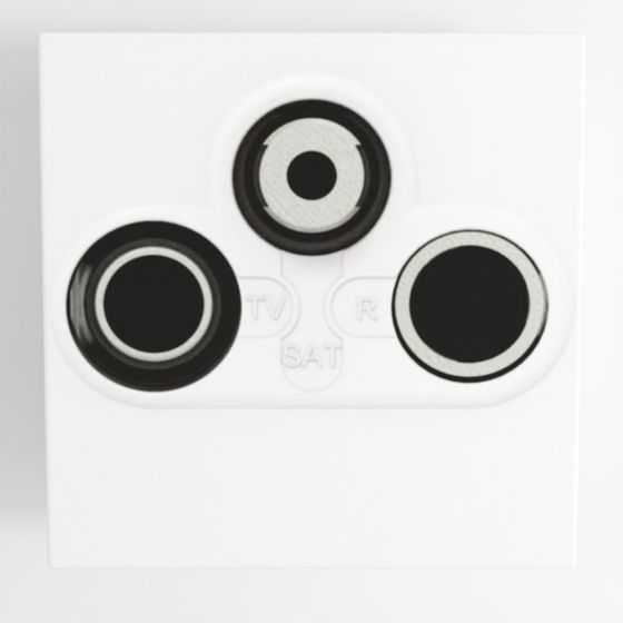 SAT - screened - insulated - 2 modules - white