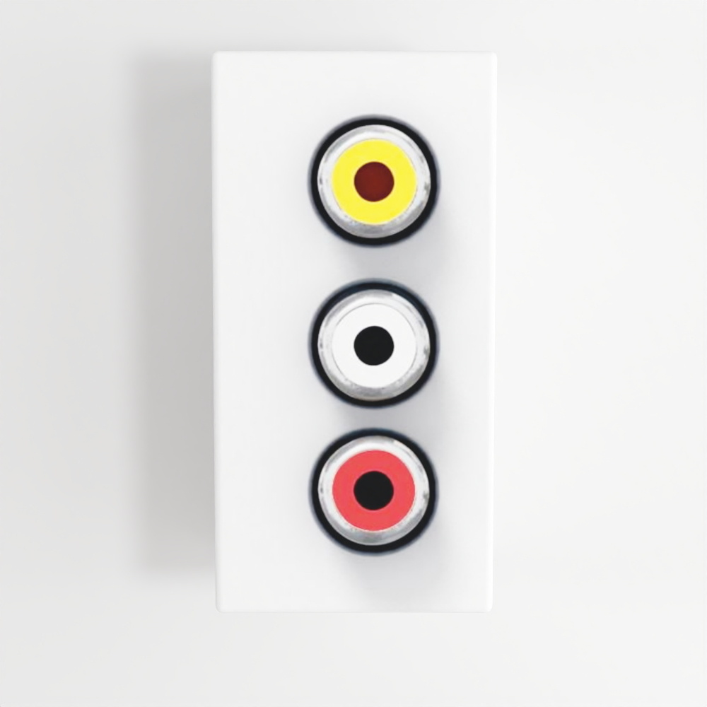 Mosaic™ - 3 x RCA Socket - 1 Module - White