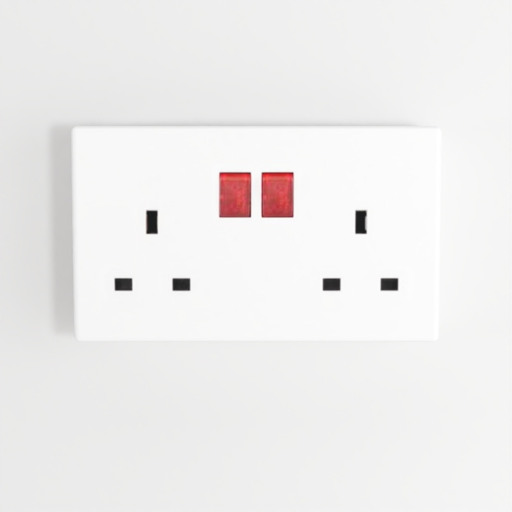 Mallia Senses - 2 Gang BS Switched Socket Outlet Silver