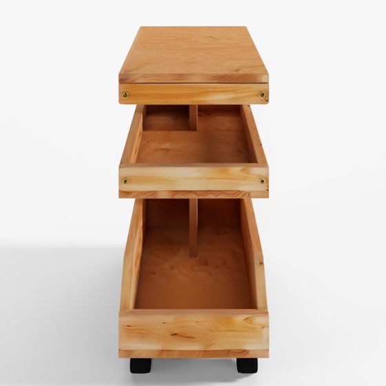 マーケットビ ベンク 3段ラバーウッドトロリー 2122.6605