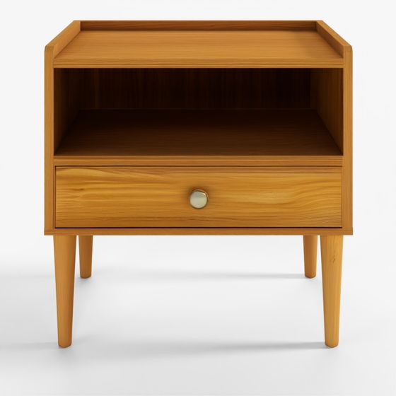 Marketb Marketbi Polabo 1-Drawer Side Table 6060 DC805 Light Brown