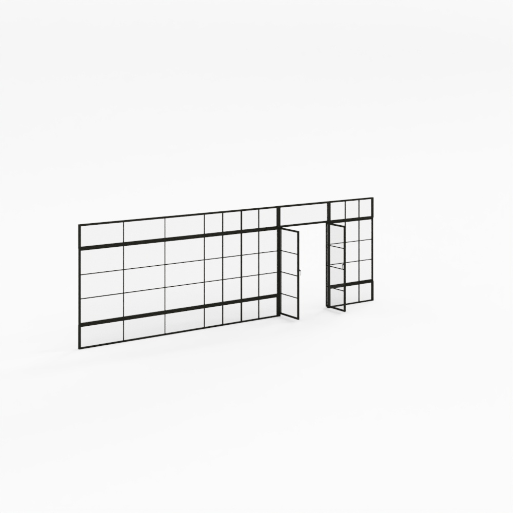 Französische Mid-Century Glastür für Wohnzimmer