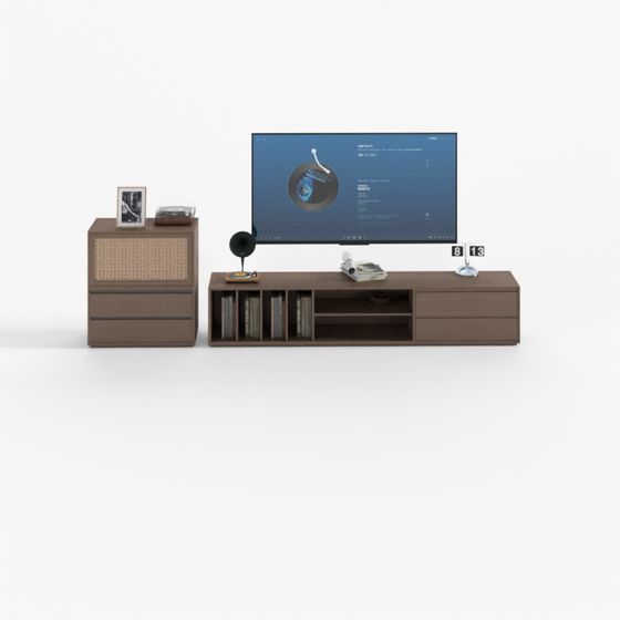 Vintage-Style TV Cabinet Set