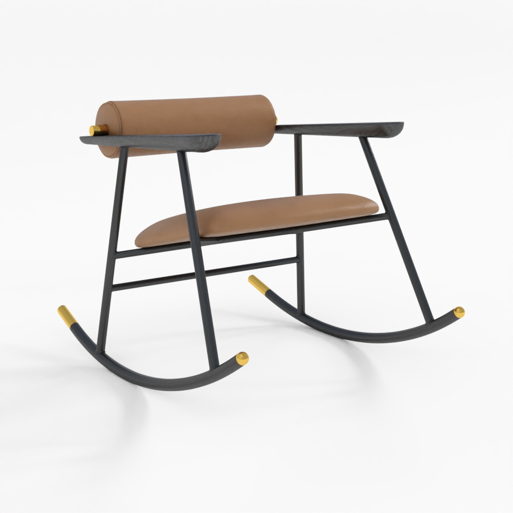 Rocking Chair Tan Leather