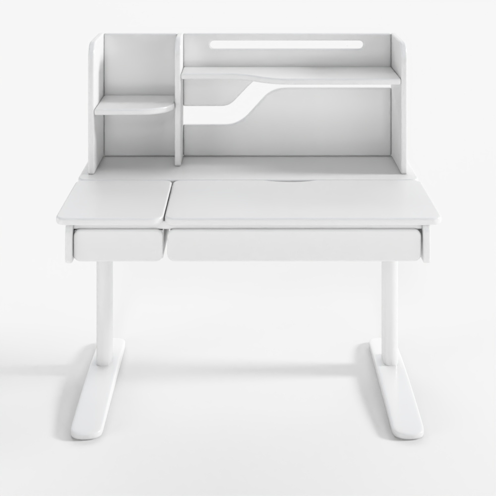 Minimalist Kids Study Desk with Bookshelf
