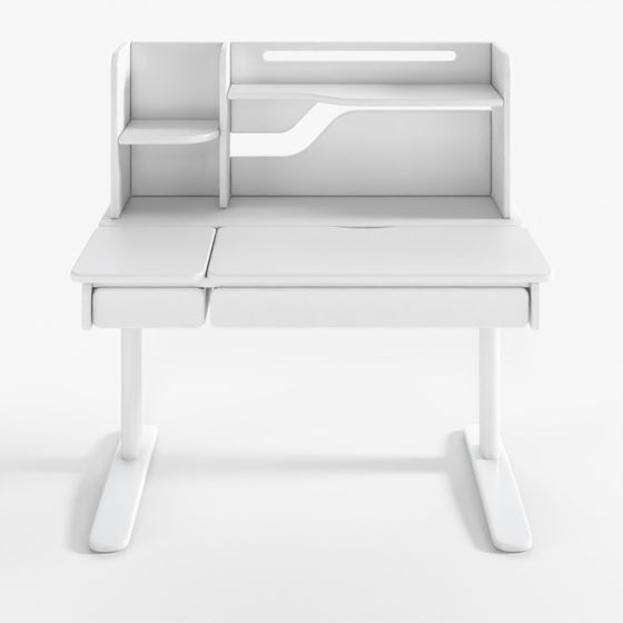 Minimalist Kids Study Desk with Bookshelf