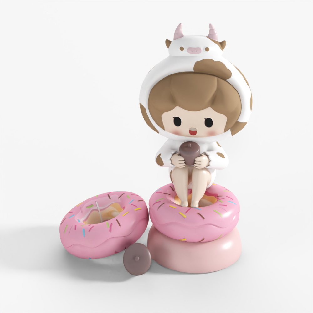 Modern Cream-Style Donut Decor