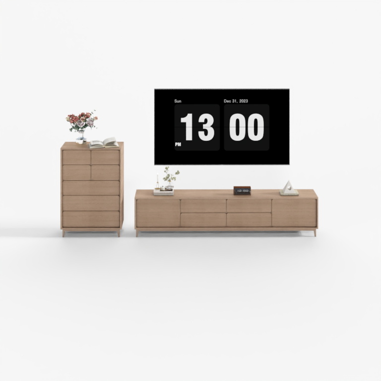 Solid Wood TV Cabinet Set