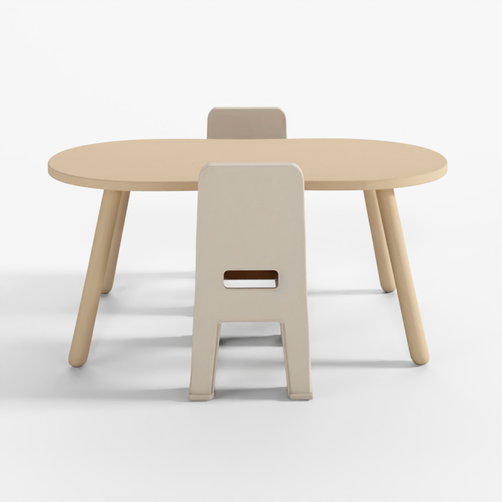 Set Scrivania e Sedia Hanssem Samkiz con Gambe in Legno 1200