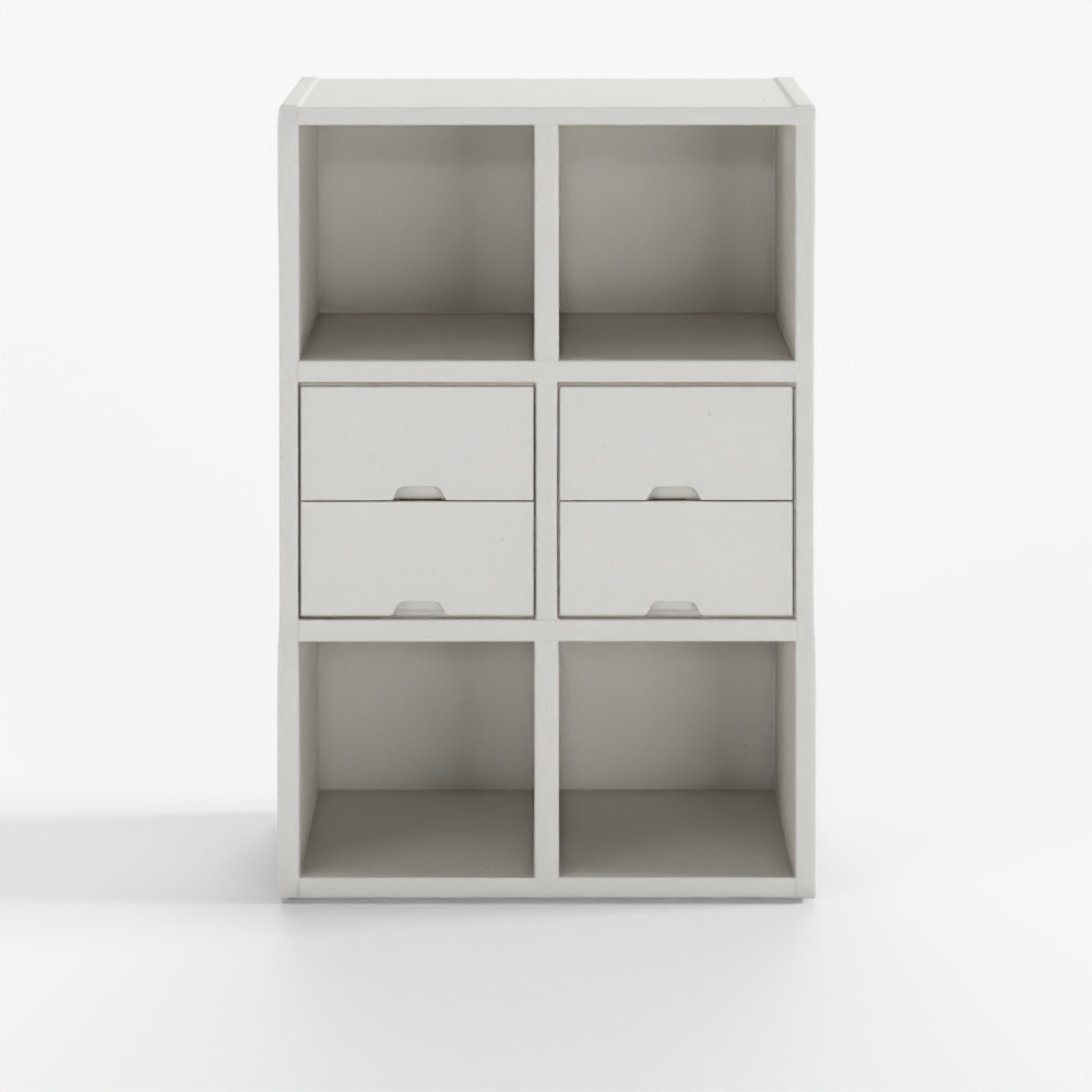 Трёхъярусная книжная полка Hanssem Sam 80 с ящиками установка