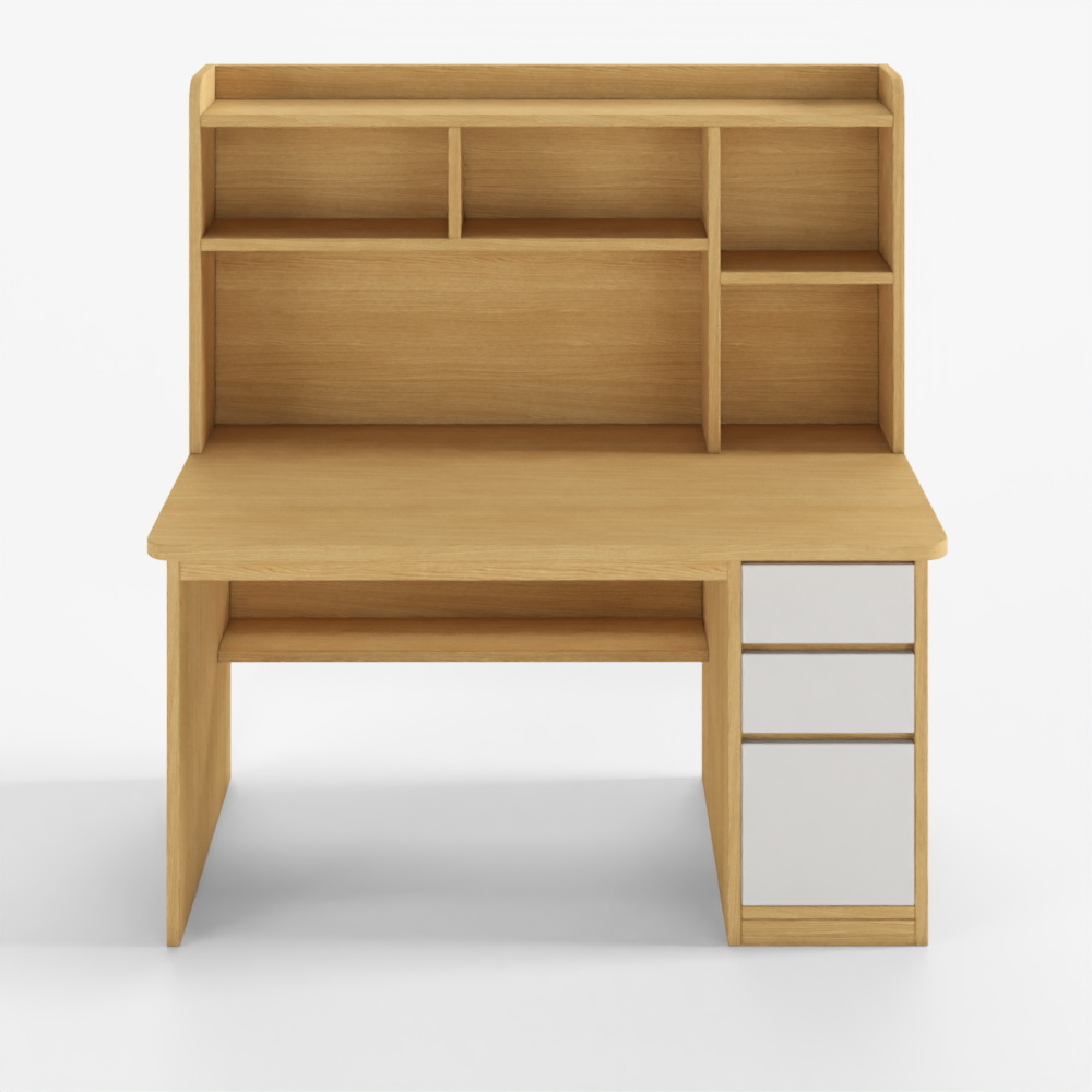 New Chinese Solid Wood Desk with Bookshelf