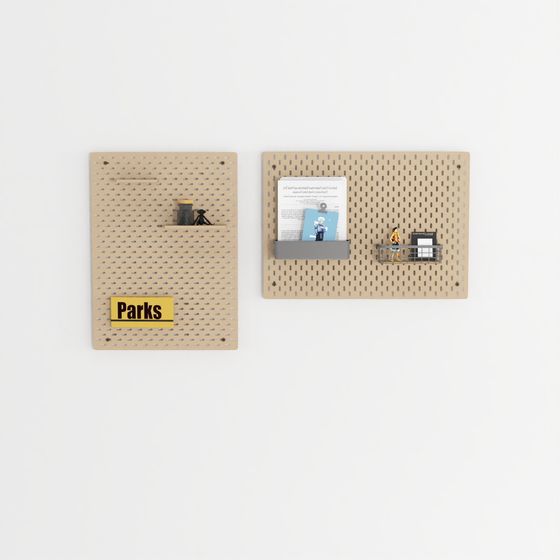 Cream-Style Pegboard Wall