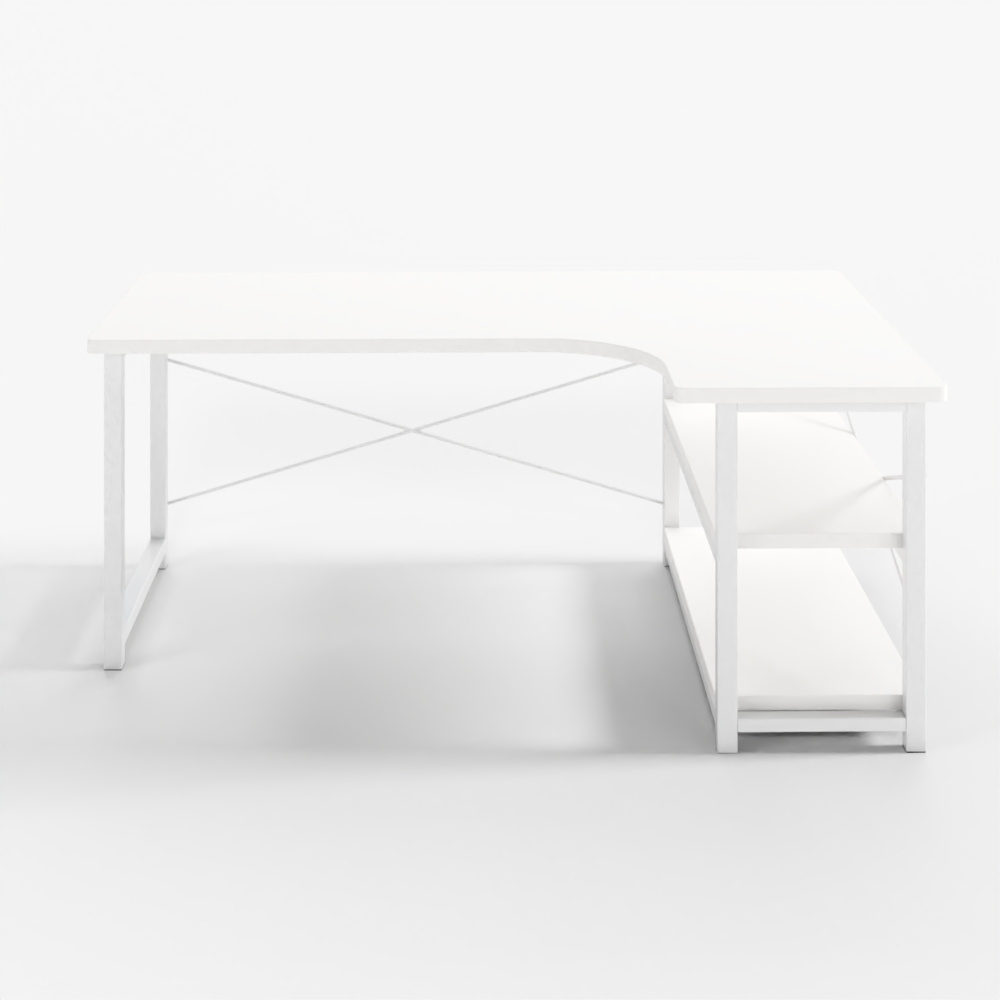 โต๊ะคอมพิวเตอร์สีขาวมินิมอล