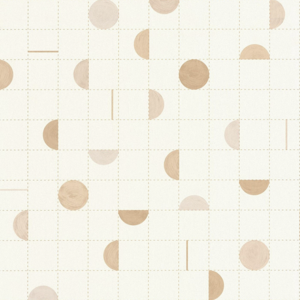 Wallpaper Promenade - Jump Around Beige Blanc