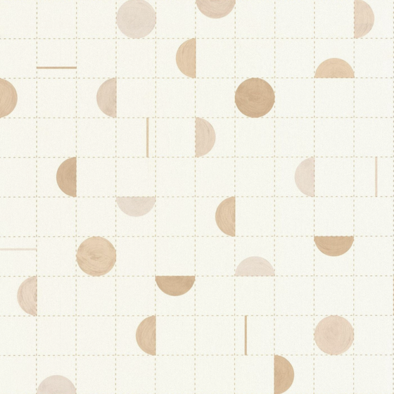 Wallpaper Promenade - Jump Around Beige Blanc