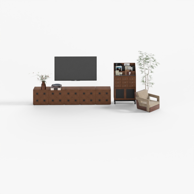 Vintage-Style TV Cabinet Set