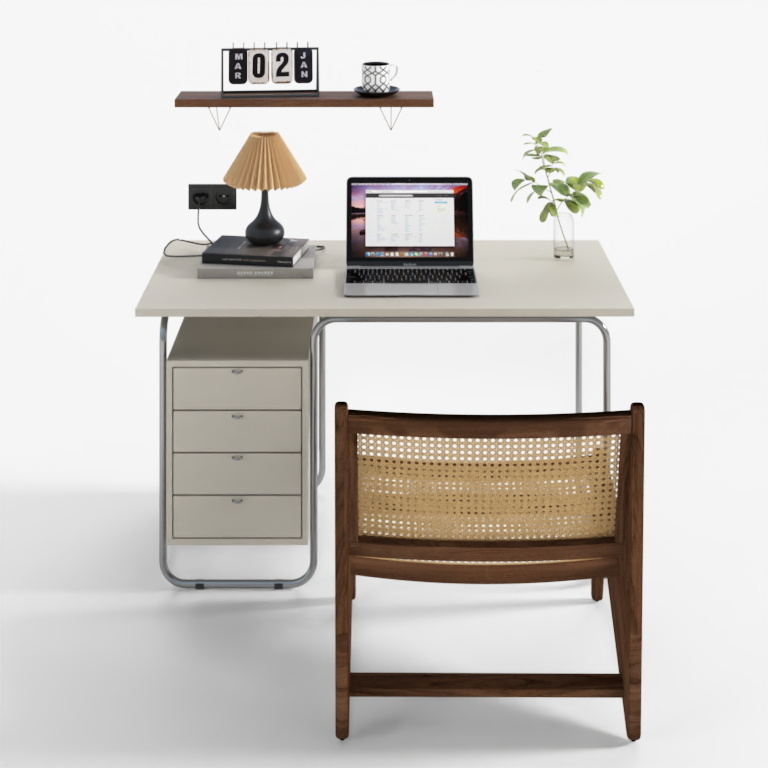 Modern Cream-Style Desk Set