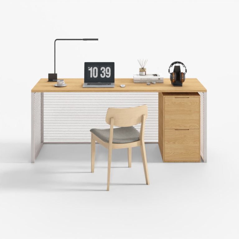 New Chinese Solid Wood Study Desk Set