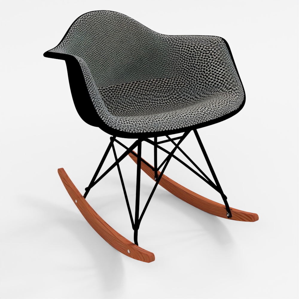 Eames Upholstered Molded Plastic Armchair, Rocker