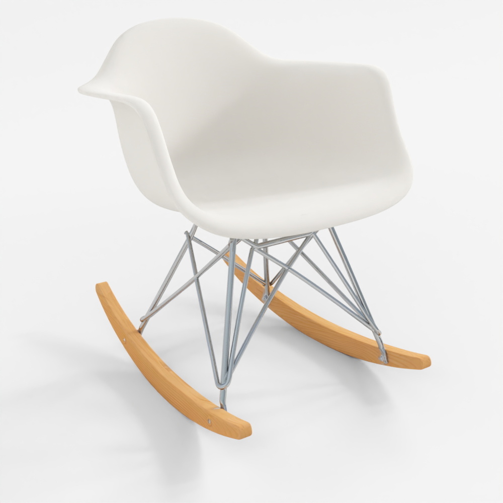 Eames Geformter Kunststoffsessel, Schaukelgestell