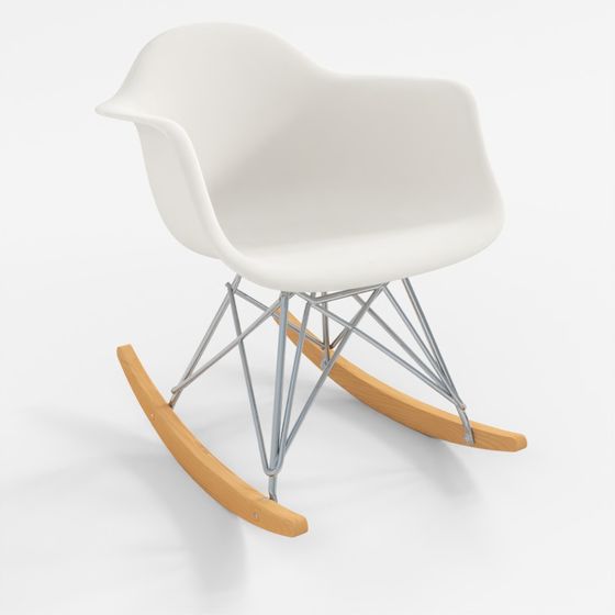 Eames Geformter Kunststoffsessel, Schaukelgestell