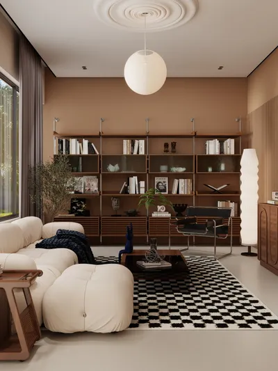 Living Room | Modern Retro Brown